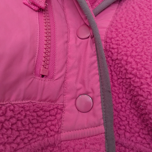 Free People Hot Pink Hit The Slopes Jacket Fuzzy Fleece Teddy Pocket XS - Picture 6 of 6